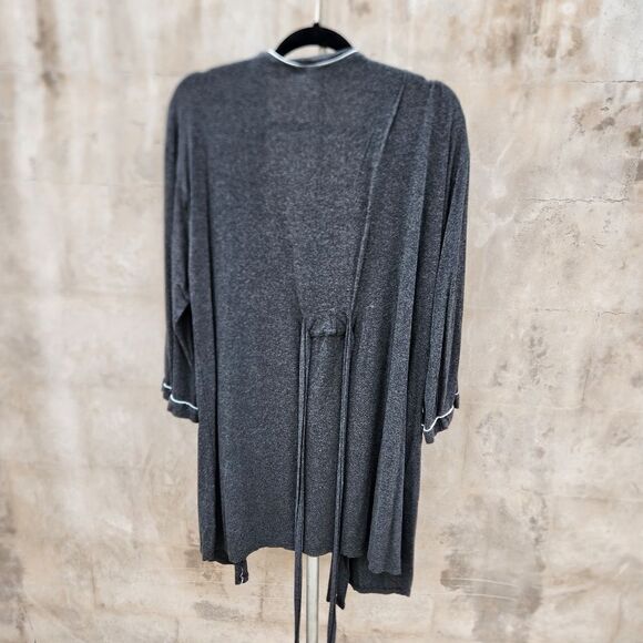 Hatch to hospital charcoal gray robe white piping maternity - Picture 2 of 8